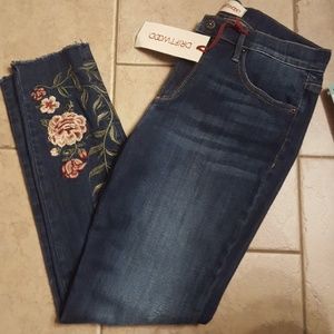 Driftwood Embroidered Distressed Skinny Jean